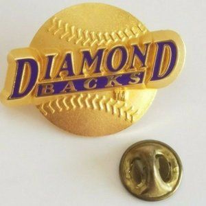 1996 MLB Diamond Backs Pin Gold Tone enamel Peter David 1.5" pin back